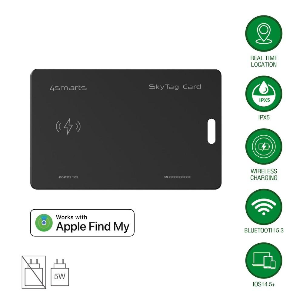 Устройство за намиране на изгубени вещи чрез FindMy - 4smarts SkyTag Card ReCharge Location Finder (черен) | JAR Computers Устройство за намиране на изгубени вещи чрез FindMy - 4smarts SkyTag Card ReCharge Location Finder (черен)