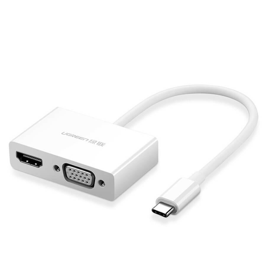 Адаптер за свързване от USB-C към VGA и HDMI 4K - Ugreen USB-C to VGA and HDMI 4K Adapter (бял) | JAR Computers Адаптер за свързване от USB-C към VGA и HDMI 4K - Ugreen USB-C to VGA and HDMI 4K Adapter (бял)