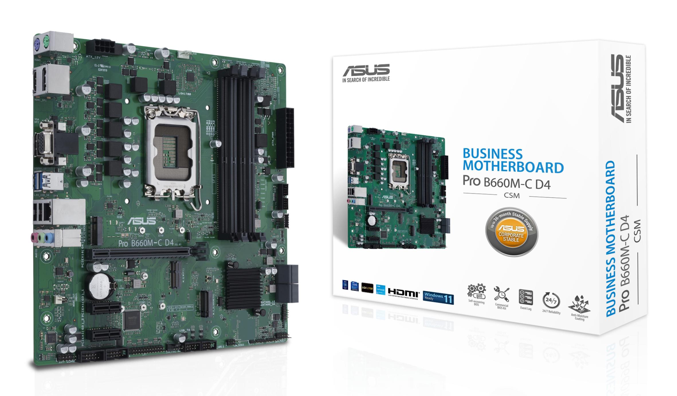 ASUS PRO B660M-C D4-CSM Intel B660 LGA 1700 микро ATX | JAR Computers ASUS PRO B660M-C D4-CSM Intel B660 LGA 1700 микро ATX