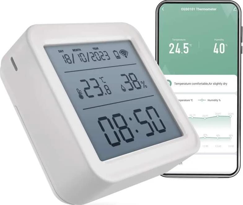 Датчик за влага и температура с дисплей и батерия ZigBee GoSmart EMOS /до изчерпване/ | JAR Computers Датчик за влага и температура с дисплей и батерия ZigBee GoSmart EMOS /до изчерпване/