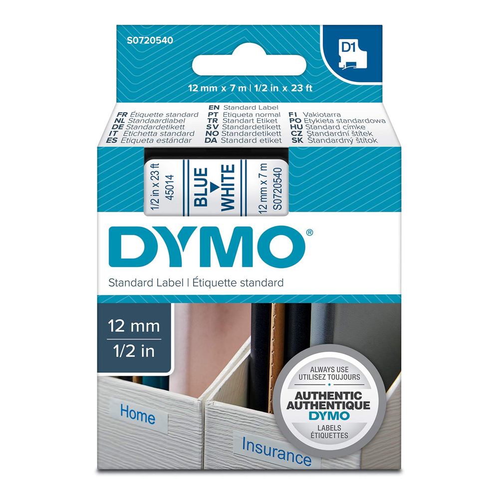 DYMO 45014 TAPE BLUE ON WHITE (S0720540) (DYMO45014)