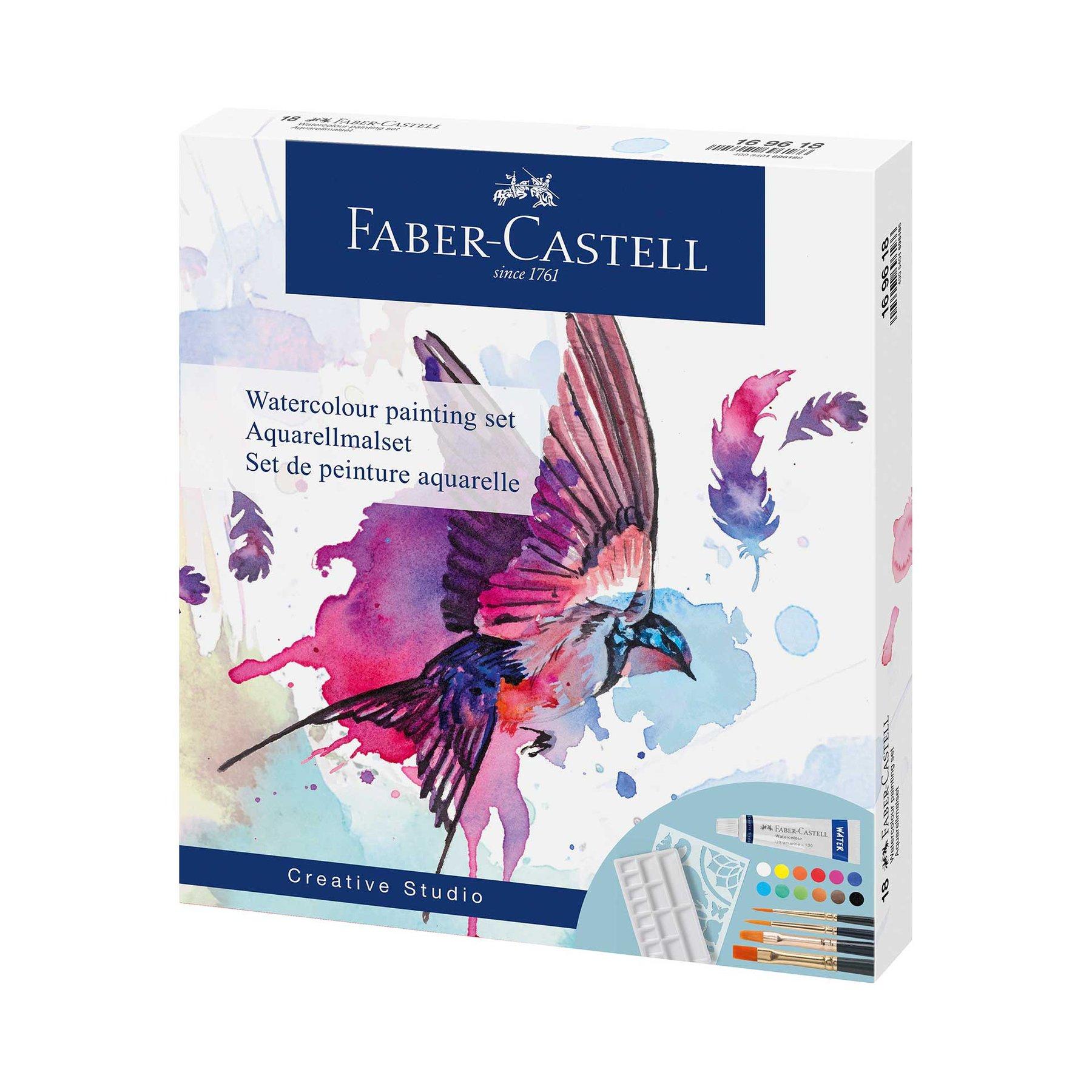 Faber-Castell Акварелни бои Creative Studio, 18 броя, с шаблон за рисуване | JAR Computers Faber-Castell Акварелни бои Creative Studio, 18 броя, с шаблон за рисуване