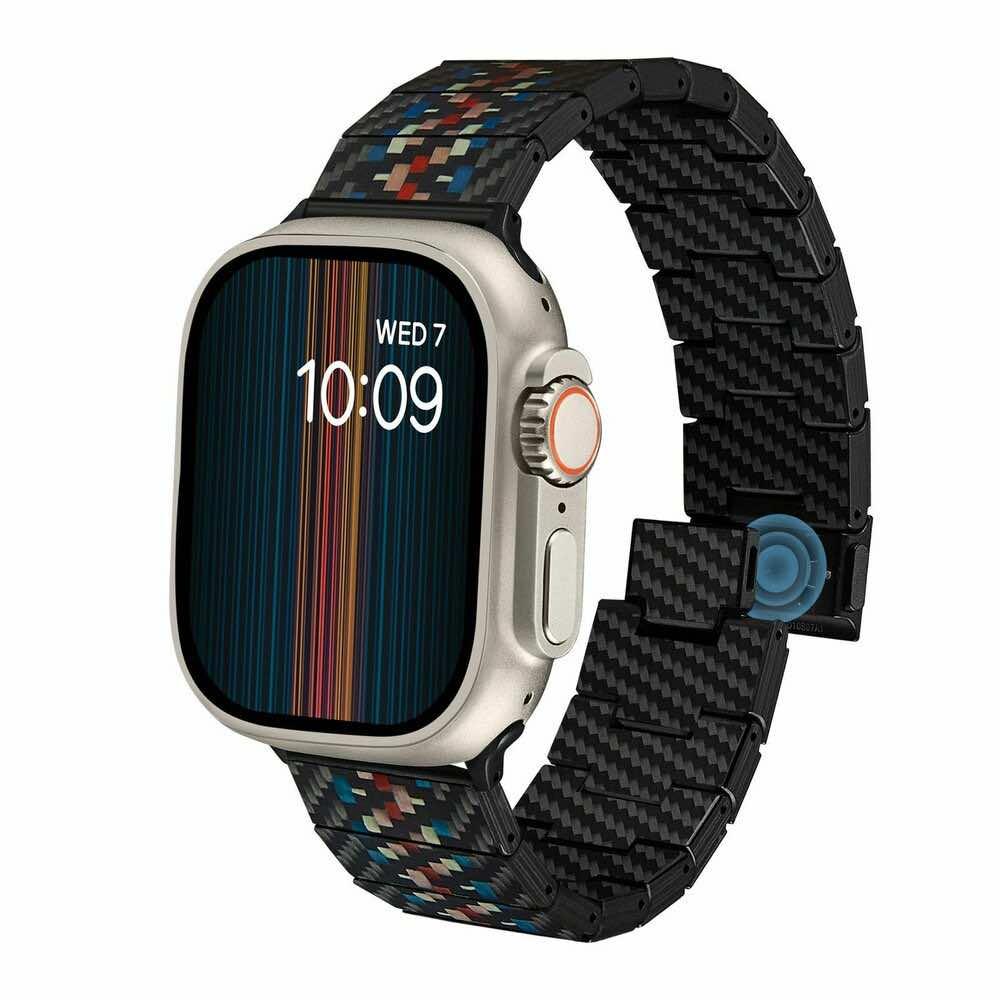 Хибридна каишка (карбон и кевлар) за Apple Watch 42мм, 44мм, 45мм, 46мм, Ultra, Ultra 2 49мм - Pitaka Carbon Fiber Rhapsody Band (черен) | JAR Computers Хибридна каишка (карбон и кевлар) за Apple Watch 42мм, 44мм, 45мм, 46мм, Ultra, Ultra 2 49мм - Pitaka Carbon Fiber Rhapsody Band (черен)