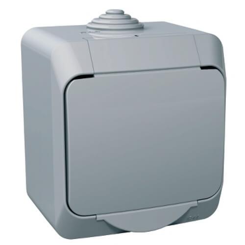 Контак IP44 Сив - SCHNEIDER ELECTRIC Cedar Plus WDE000641 | JAR Computers Контак IP44 Сив - SCHNEIDER ELECTRIC Cedar Plus WDE000641