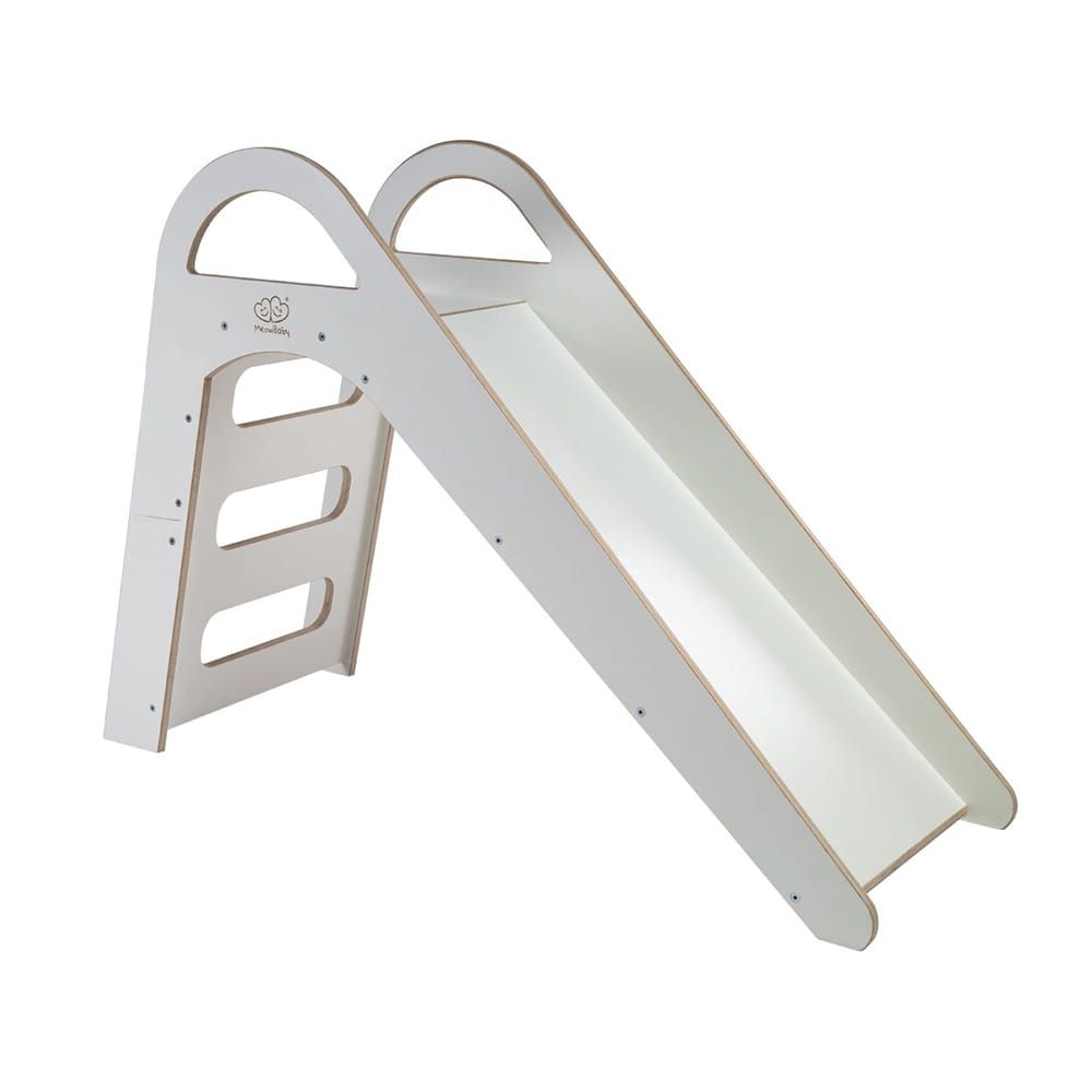 MeowBaby Wooden Slide for Children 87x46cm Indoor, White (ZS001IE) (MEBZS001IE) | JAR Computers MeowBaby Wooden Slide for Children 87x46cm Indoor, White (ZS001IE) (MEBZS001IE)