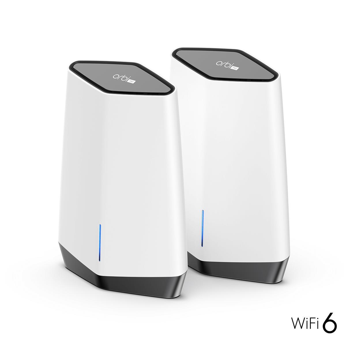 NETGEAR Orbi Pro WiFi 6 Tri-band Mesh System (SXK80) Tri-band (2.4 GHz / 5 GHz / 5 GHz) Wi-Fi 6 (802.11ax) Grey, White 9 Internal | JAR Computers NETGEAR Orbi Pro WiFi 6 Tri-band Mesh System (SXK80) Tri-band (2.4 GHz / 5 GHz / 5 GHz) Wi-Fi 6 (802.11ax) Grey, White 9 Internal