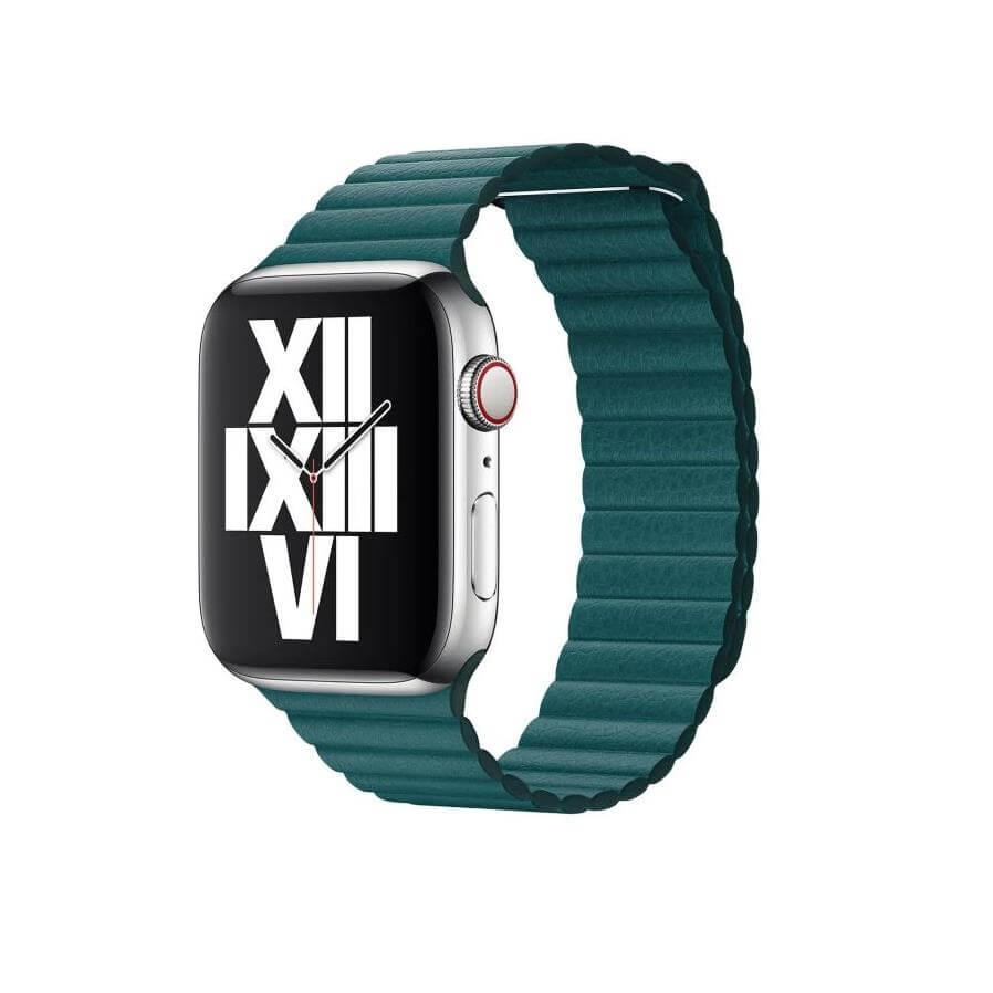 Оригинална кожена каишка от естествена кожа за Apple Watch 42мм, 44мм, 45мм, 46мм, Ultra, Ultra 2, Ultra 3 49мм - Apple Leather Loop Peacock Medium | JAR Computers Оригинална кожена каишка от естествена кожа за Apple Watch 42мм, 44мм, 45мм, 46мм, Ultra, Ultra 2, Ultra 3 49мм - Apple Leather Loop Peacock Medium