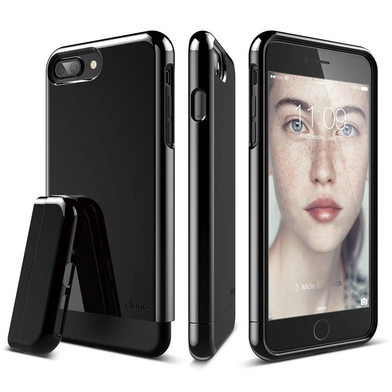 Поликарбонатов кейс и HD покритие за iPhone 8 Plus, iPhone 7 Plus - Elago S7 Glide Case + HD Clear Film (черен-лъскав) | JAR Computers Поликарбонатов кейс и HD покритие за iPhone 8 Plus, iPhone 7 Plus - Elago S7 Glide Case + HD Clear Film (черен-лъскав)
