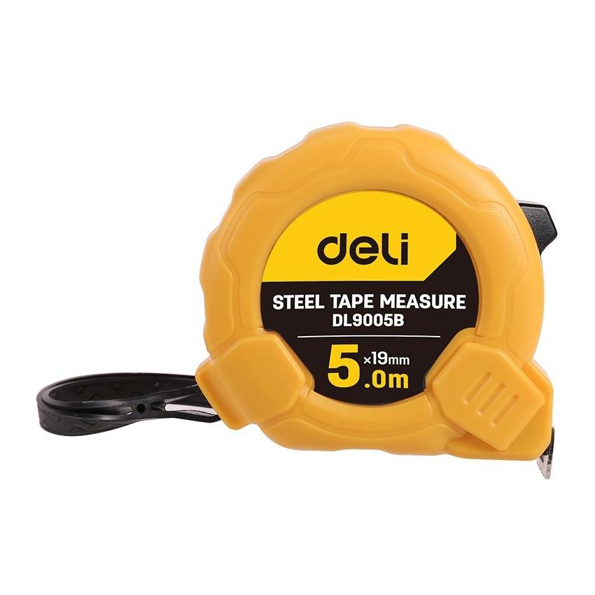 Ролетка Deli TOOLS EDL9005B, кръгла, 5 м х 19 мм, жълта | JAR Computers Ролетка Deli TOOLS EDL9005B, кръгла, 5 м х 19 мм, жълта