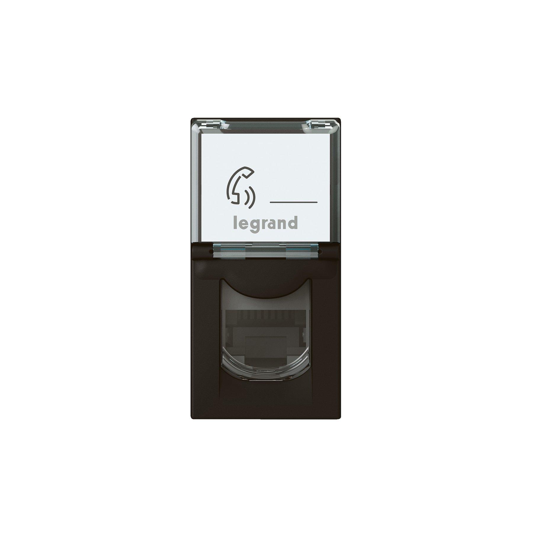 Розетка Legrand Mosaic, RJ45, FTP Cat 6, с 1 модул, черна | JAR Computers Розетка Legrand Mosaic, RJ45, FTP Cat 6, с 1 модул, черна