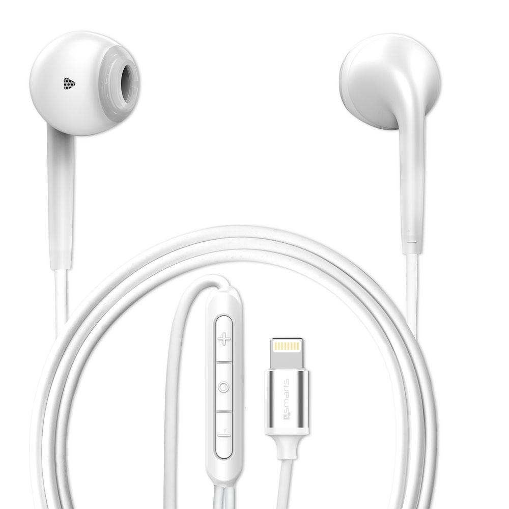 Слушалки със сертифициран Lightning кабел, управление на звука и микрофон - 4smarts In-Ear Stereo Lightning Headset Melody 1.2m (бял) | JAR Computers Слушалки със сертифициран Lightning кабел, управление на звука и микрофон - 4smarts In-Ear Stereo Lightning Headset Melody 1.2m (бял)