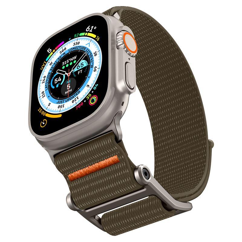Текстилна каишка за Apple Watch 42мм, 44мм, 45мм, 46мм, Ultra, Ultra 2 49мм - Spigen DuraPro Flex Nylon Band (каки) | JAR Computers Текстилна каишка за Apple Watch 42мм, 44мм, 45мм, 46мм, Ultra, Ultra 2 49мм - Spigen DuraPro Flex Nylon Band (каки)