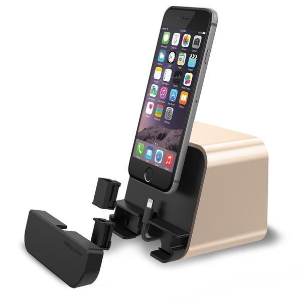 Универсална док станция за iPhone, iPad и мобилни устройства с microUSB - Verus i-Depot Cradle (златиста) | JAR Computers Универсална док станция за iPhone, iPad и мобилни устройства с microUSB - Verus i-Depot Cradle (златиста)