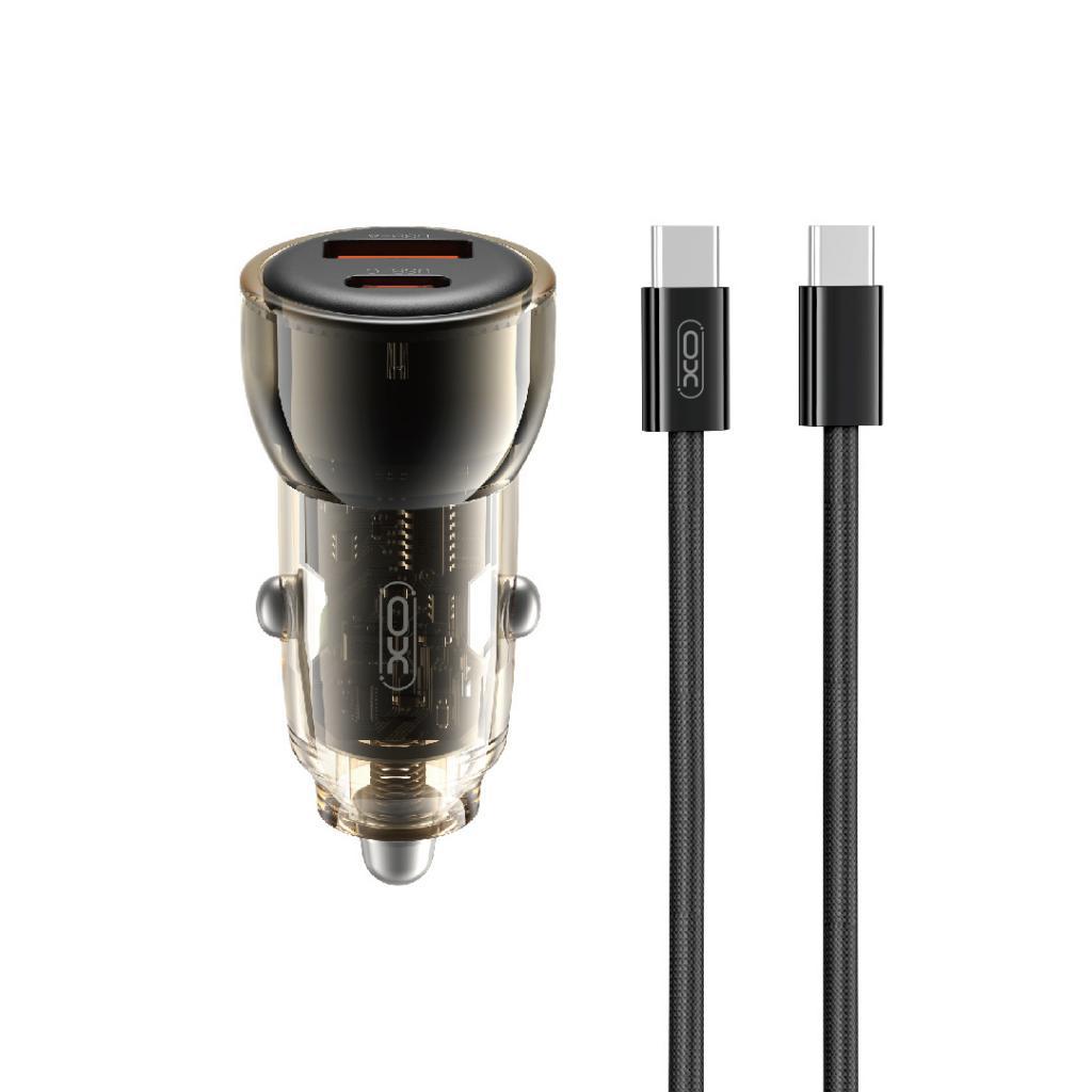 XO 12V 60W, USB-A + USB-C, кабел C-C, черен - CC60 | JAR Computers XO 12V 60W, USB-A + USB-C, кабел C-C, черен - CC60