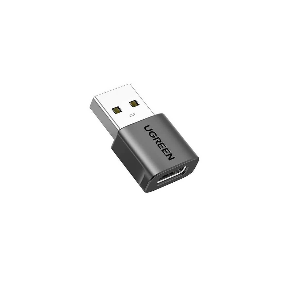 Адаптер от USB-A мъжко към USB-C женско за мобилни устройства с USB-C порт - Ugreen USB-A to USB-C Adapter (черен) | JAR Computers Адаптер от USB-A мъжко към USB-C женско за мобилни устройства с USB-C порт - Ugreen USB-A to USB-C Adapter (черен)