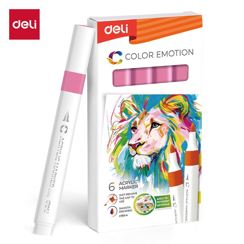 Акрилен маркер Deli Color Emotion EC193A, объл връх, Pink | JAR Computers Акрилен маркер Deli Color Emotion EC193A, объл връх, Pink