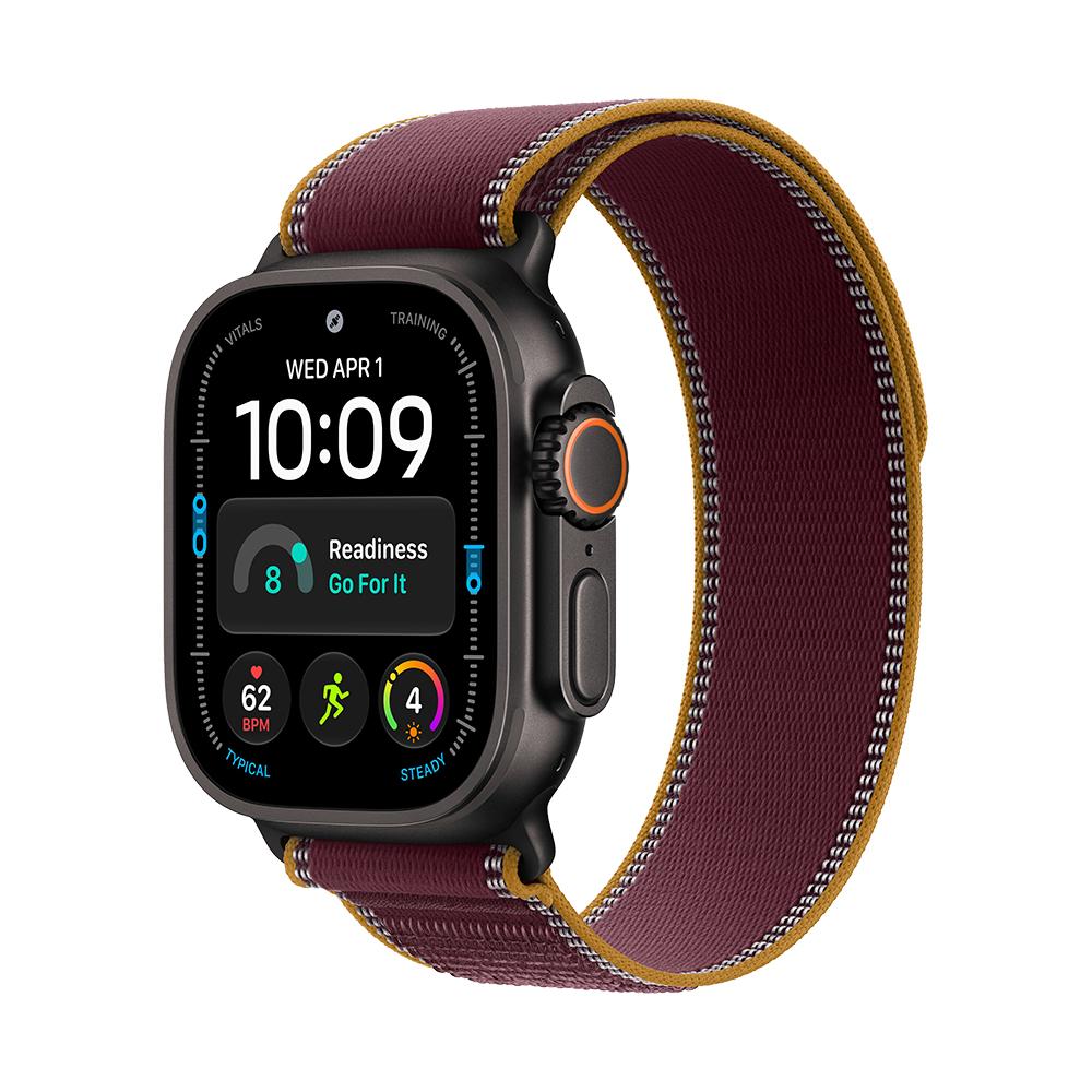 Apple Watch Ultra 4 Cellular 49mm Black Titanium Case with Burgundy Trail Loop - S/M | JAR Computers Apple Watch Ultra 4 Cellular 49mm Black Titanium Case with Burgundy Trail Loop - S/M