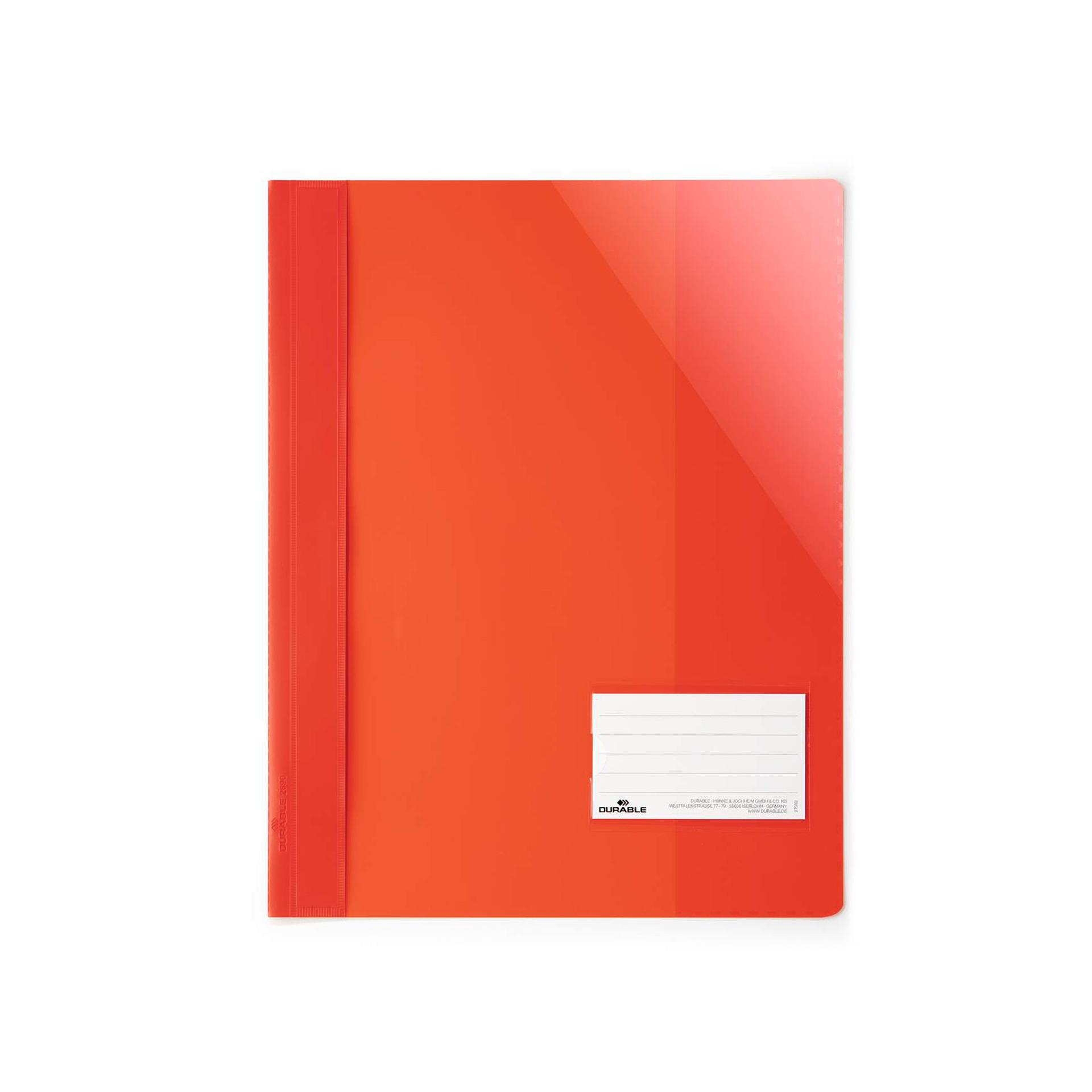 Durable Папка, A4+, PP, с джоб за визитка, червена