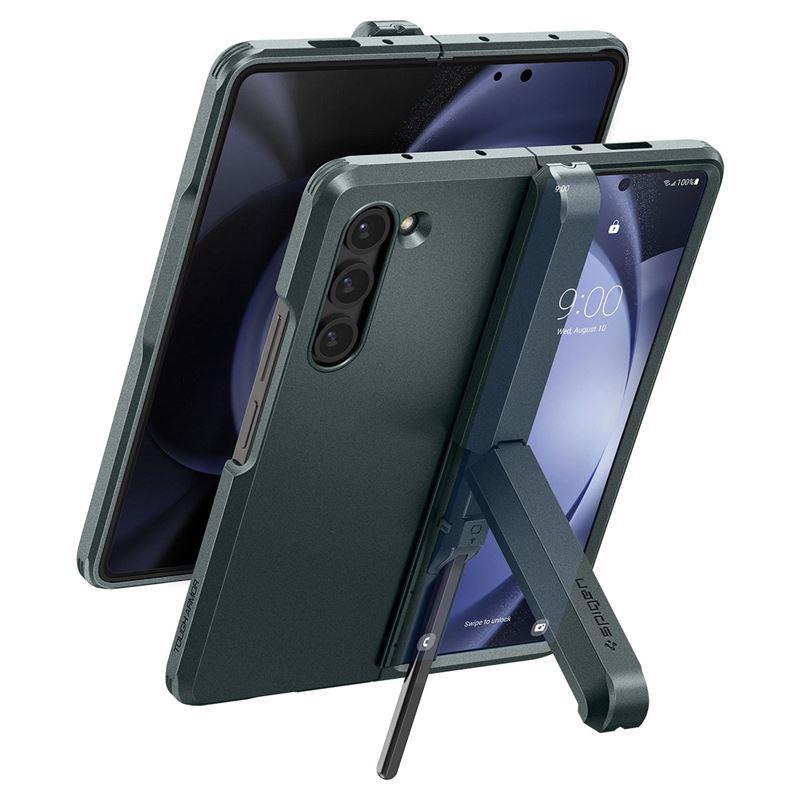 Хибриден кейс с най-висока степен на защита с поставка за Samsung Galaxy Z Fold5 - Spigen Tough Armor Pro Pen Edition Case (зелен) | JAR Computers Хибриден кейс с най-висока степен на защита с поставка за Samsung Galaxy Z Fold5 - Spigen Tough Armor Pro Pen Edition Case (зелен)