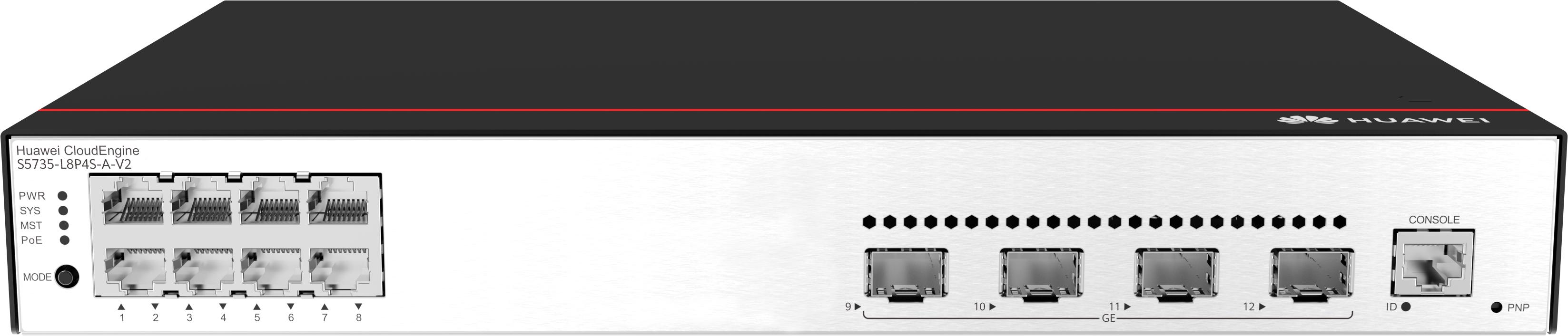 Huawei CloudEngine S5735-L8P4S-A-V2 Управляем Gigabit Ethernet (10/100/1000) Захранване по Ethernet (PoE) 1U Черен, Сребърен | JAR Computers Huawei CloudEngine S5735-L8P4S-A-V2 Управляем Gigabit Ethernet (10/100/1000) Захранване по Ethernet (PoE) 1U Черен, Сребърен