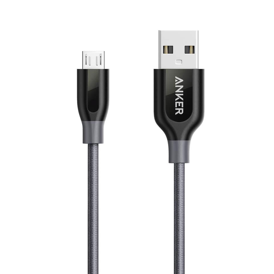 Качествен плетен кабел за зареждане на устройства с microUSB порт (90 см) - Anker Powerline+ Nylon Micro USB cable 90 cm (черен) | JAR Computers Качествен плетен кабел за зареждане на устройства с microUSB порт (90 см) - Anker Powerline+ Nylon Micro USB cable 90 cm (черен)