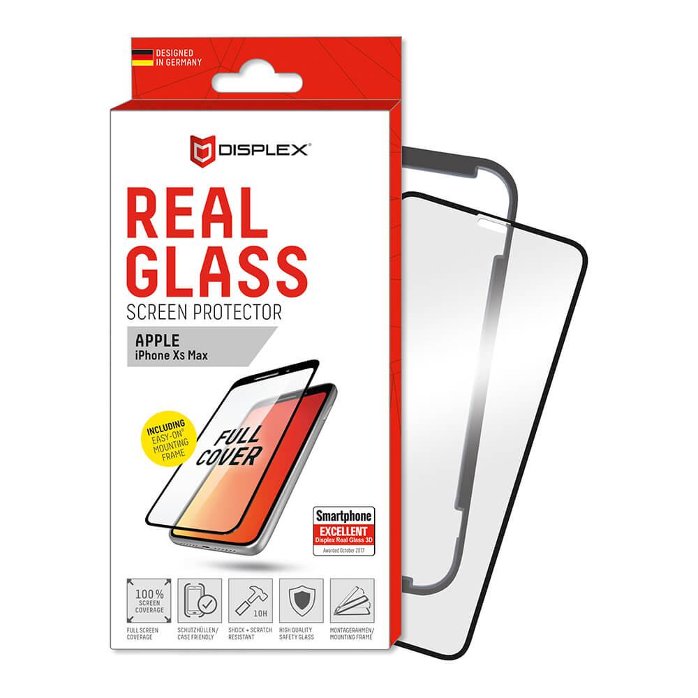 Калено стъклено защитно покритие за дисплея на iPhone 11 Pro Max, iPhone XS Max - Displex Real Glass 10H Protector 3D Full Cover (черен-прозрачен) | JAR Computers Калено стъклено защитно покритие за дисплея на iPhone 11 Pro Max, iPhone XS Max - Displex Real Glass 10H Protector 3D Full Cover (черен-прозрачен)