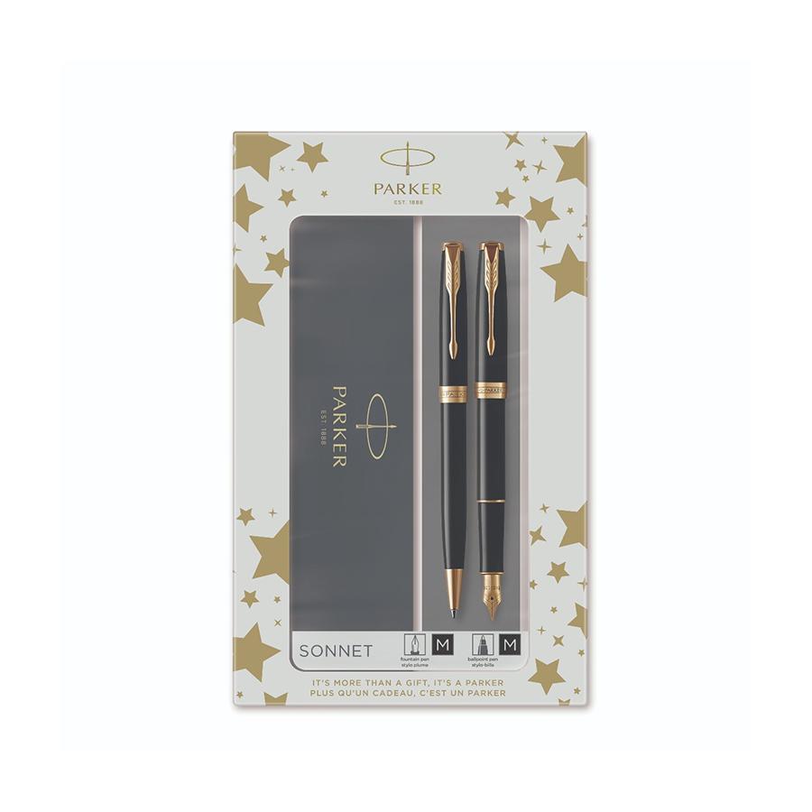 Комплект PARKER Royal Sonnet Black GT автоматична химикалка и писалка, метални, в кутия | JAR Computers Комплект PARKER Royal Sonnet Black GT автоматична химикалка и писалка, метални, в кутия