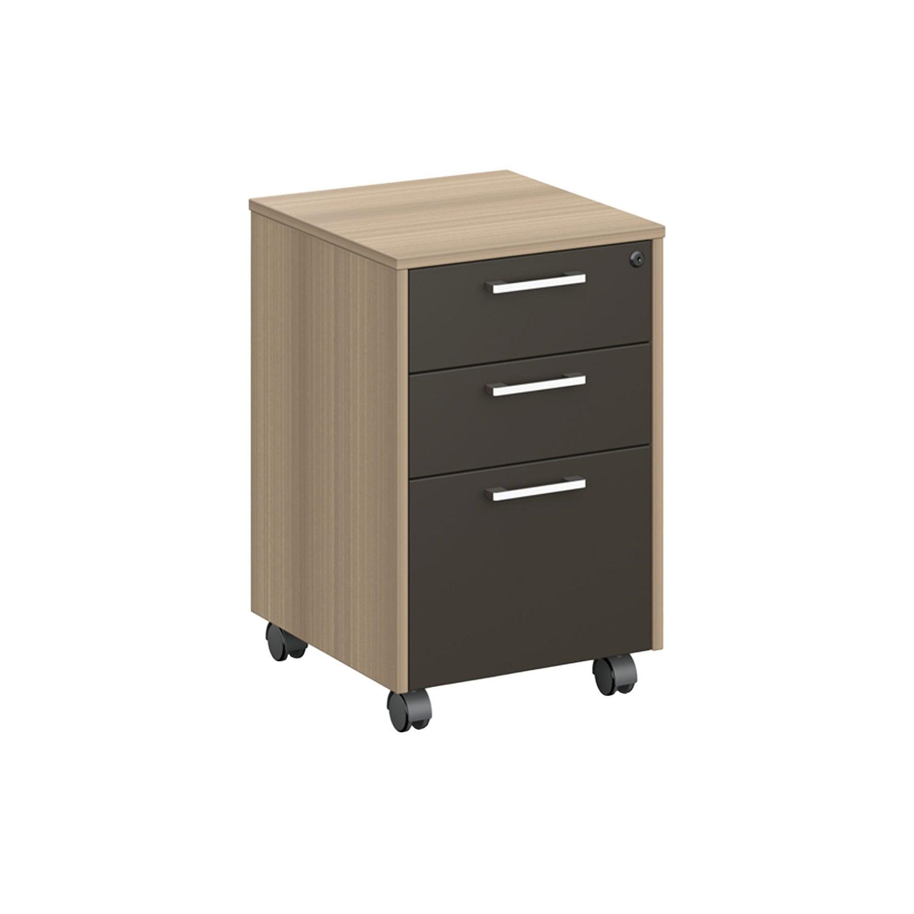 Контейнер за бюро RFG Milano, 400 х 420 х 620 mm, ПДЧ, светъл дъб и тъмносиво