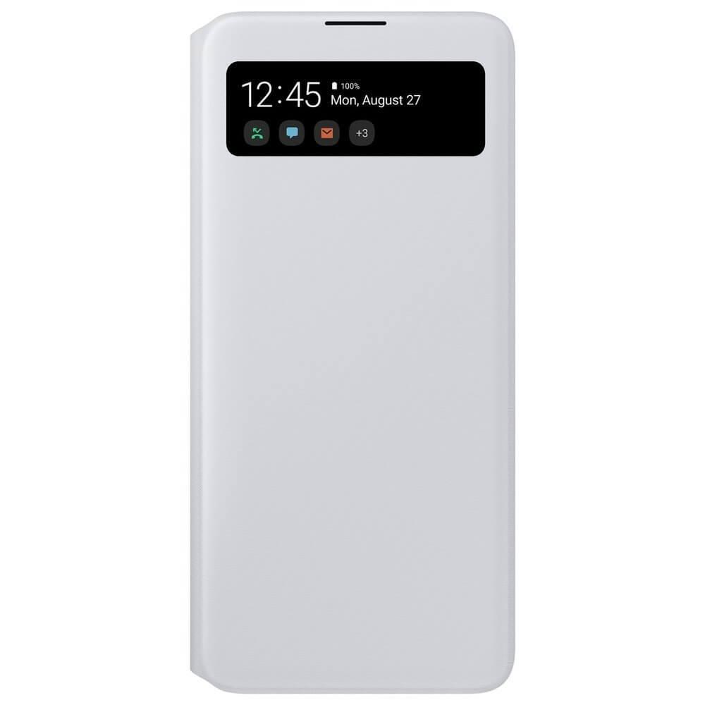 Оригинален калъф през който виждате информация от дисплея за Samsung Galaxy A71 - Samsung Galaxy S-View Wallet Cover EF-EA715PWEGEU (бял) | JAR Computers Оригинален калъф през който виждате информация от дисплея за Samsung Galaxy A71 - Samsung Galaxy S-View Wallet Cover EF-EA715PWEGEU (бял)