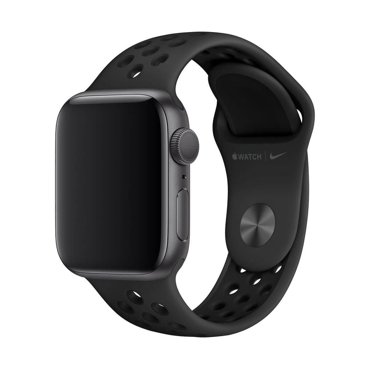 Оригинална силиконова каишка за Apple Watch 42мм, 44мм, 45мм, Ultra, Ultra 2 49мм (черен) - Apple Watch Nike Sport Band Anthracite (reconditioned) | JAR Computers Оригинална силиконова каишка за Apple Watch 42мм, 44мм, 45мм, Ultra, Ultra 2 49мм (черен) - Apple Watch Nike Sport Band Anthracite (reconditioned)