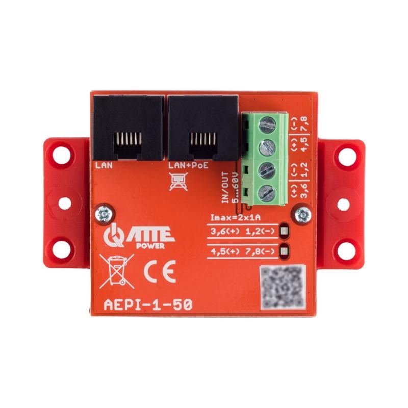 Passive 1-channel PoE адаптер 10/100/1000Mbps - ATTE Power AEPI-1-50 | JAR Computers Passive 1-channel PoE адаптер 10/100/1000Mbps - ATTE Power AEPI-1-50