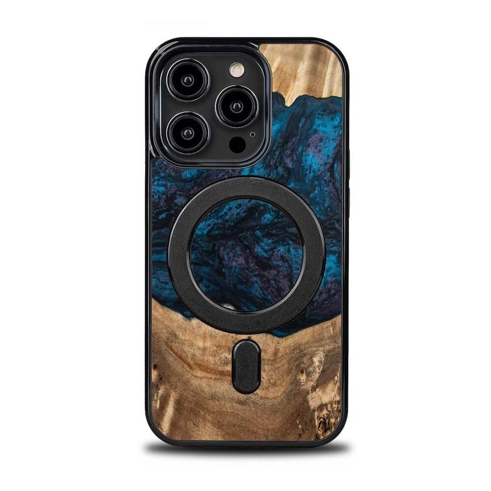 Дизайнерски хибриден (дърво+TPU) кейс с MagSafe за iPhone 14 Pro - Bewood Unique Neptune Wood and Resin MagSafe Case (тъмносин-черен) | JAR Computers Дизайнерски хибриден (дърво+TPU) кейс с MagSafe за iPhone 14 Pro - Bewood Unique Neptune Wood and Resin MagSafe Case (тъмносин-черен)