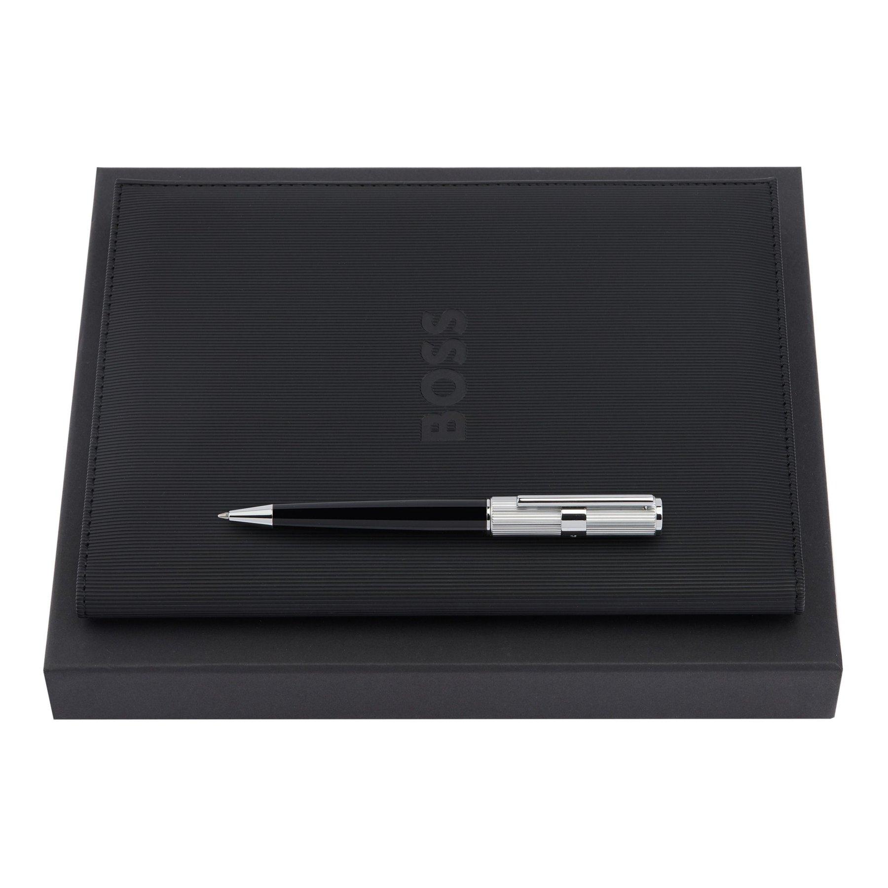 Hugo Boss Комплект химикалка и папка Formation Line, А5, черни | JAR Computers Hugo Boss Комплект химикалка и папка Formation Line, А5, черни