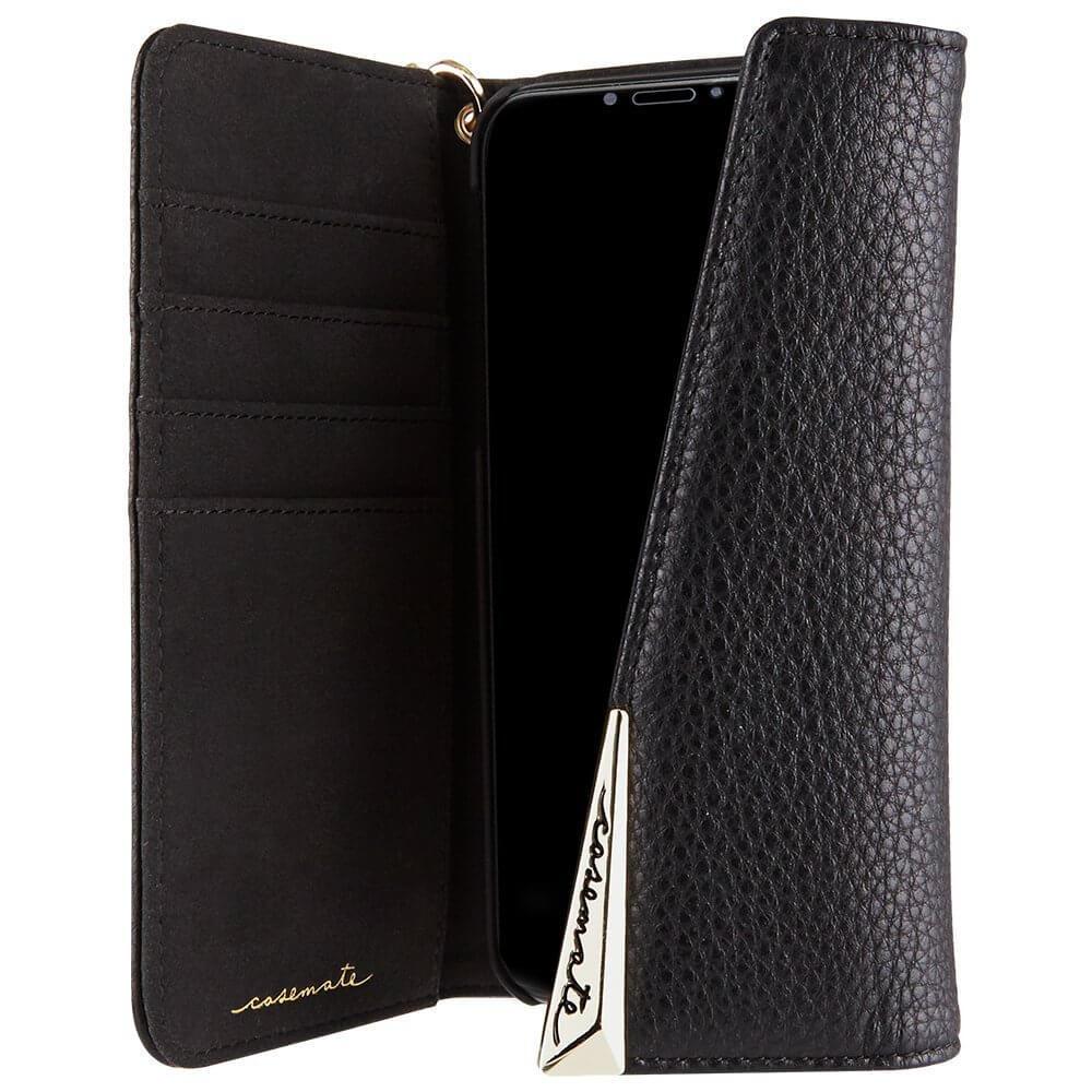 Кожен калъф (естествена кожа), тип портфейл за iPhone XS, iPhone X - CaseMate Wristlet Folio (черен) | JAR Computers Кожен калъф (естествена кожа), тип портфейл за iPhone XS, iPhone X - CaseMate Wristlet Folio (черен)