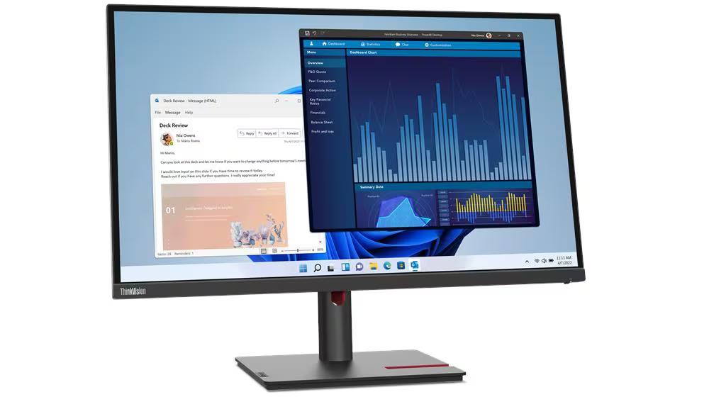 Lenovo ThinkVision T27p-30 27", IPS, WLED, AG, 4ms, 350 cd/m?, 1300:1, 3840x2160, 60Hz, Tilt, Swivel, Pivot, Height Adjust Stand, 4x USB 3.2, 1x USB-C, HDMI, DP, RJ45