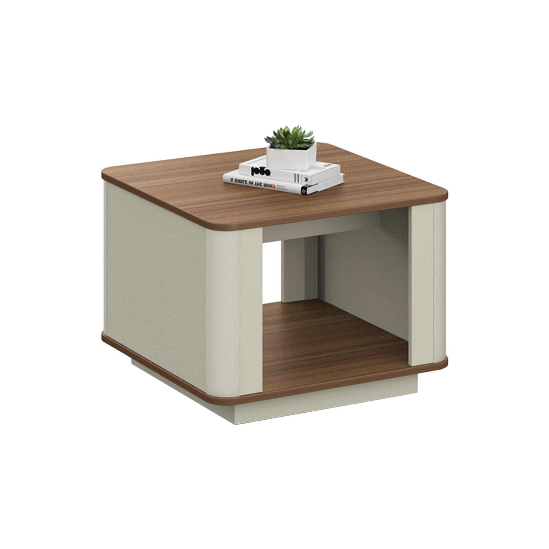 Ниска маса RFG Elmaz, 600 х 600 х 450 mm, квадратен плот, ПДЧ 25 mm, австралийски дъб и сиво