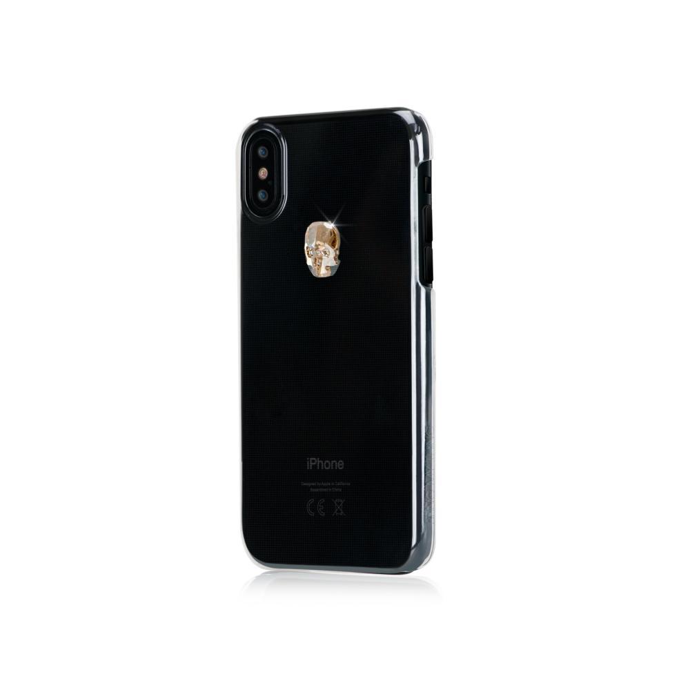 Поликарбонатов кейс с череп от кристали Сваровски за iPhone XS, iPhone X - Bling My Thing Treasure Gold Skull Swarovski (прозрачен) | JAR Computers Поликарбонатов кейс с череп от кристали Сваровски за iPhone XS, iPhone X - Bling My Thing Treasure Gold Skull Swarovski (прозрачен)