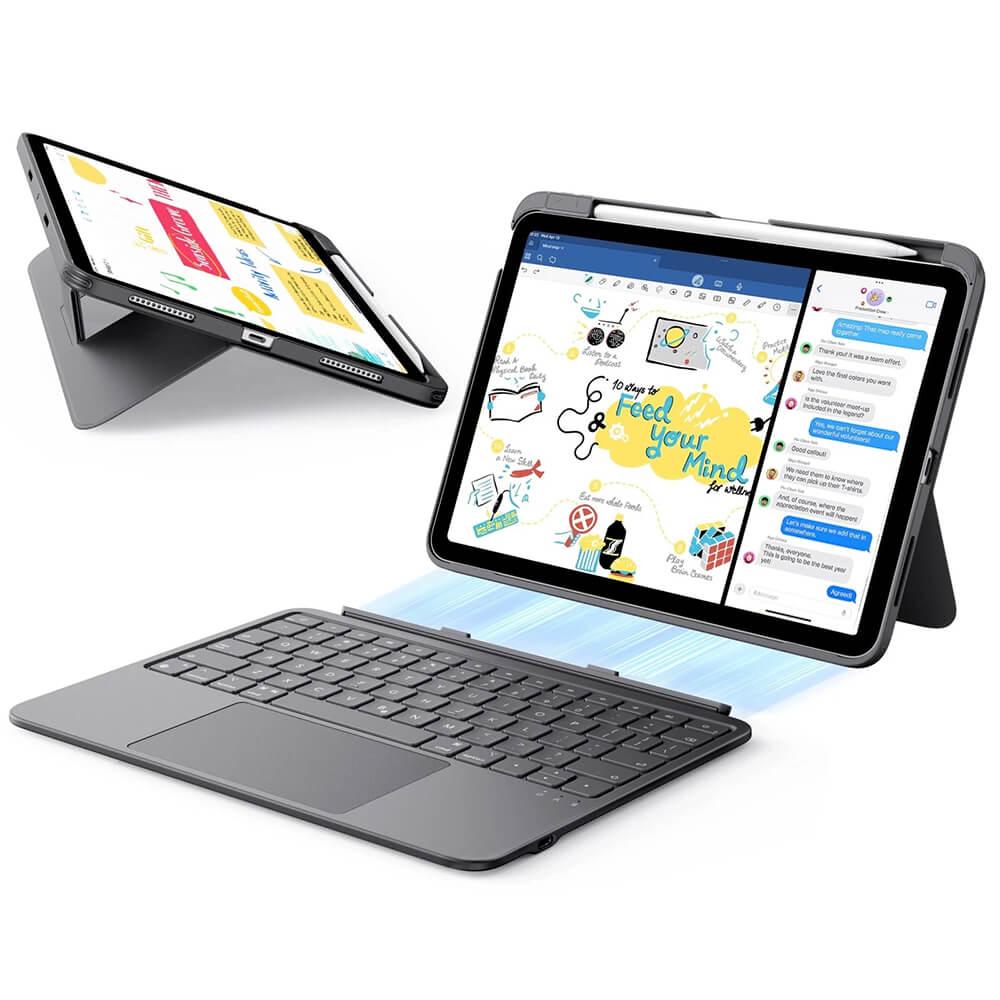 Полиуретанов калъф с отделяща клавиатура и поставка за iPad Air 11 (2025), iPad Air 11 (2024), iPad Air 5 (2022), iPad Air 4 (2020) - ESR Flex Magnetic Hybrid Keyboard Case (тъмносив) | JAR Computers Полиуретанов калъф с отделяща клавиатура и поставка за iPad Air 11 (2025), iPad Air 11 (2024), iPad Air 5 (2022), iPad Air 4 (2020) - ESR Flex Magnetic Hybrid Keyboard Case (тъмносив)
