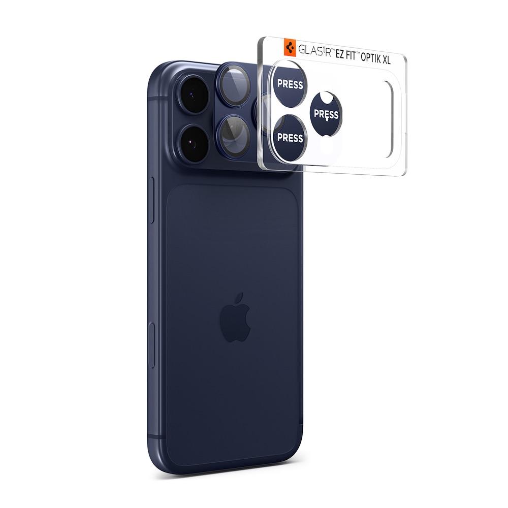 Предпазна плочка за камерата на iPhone 17 Pro Max - Spigen Glass tR EZ Fit Optik Pro XL (син) | JAR Computers Предпазна плочка за камерата на iPhone 17 Pro Max - Spigen Glass tR EZ Fit Optik Pro XL (син)