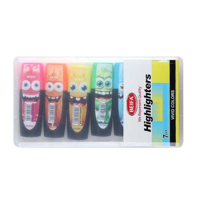 Beifa Текст маркер HY509, 6 флуоресцентни цвята, 7 броя