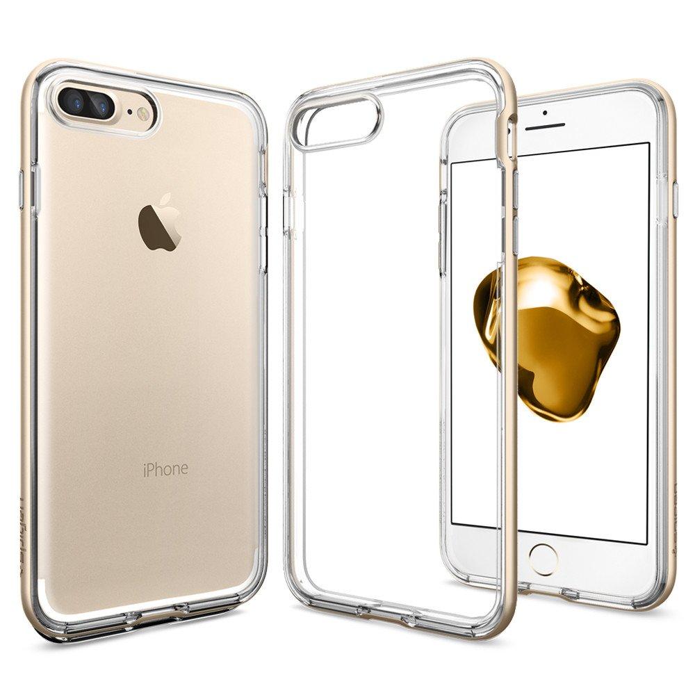 Хибриден кейс с висока степен на защита за iPhone 8 Plus, iPhone 7 Plus - Spigen Neo Hybrid Case Crystal (прозрачен-златист) | JAR Computers Хибриден кейс с висока степен на защита за iPhone 8 Plus, iPhone 7 Plus - Spigen Neo Hybrid Case Crystal (прозрачен-златист)