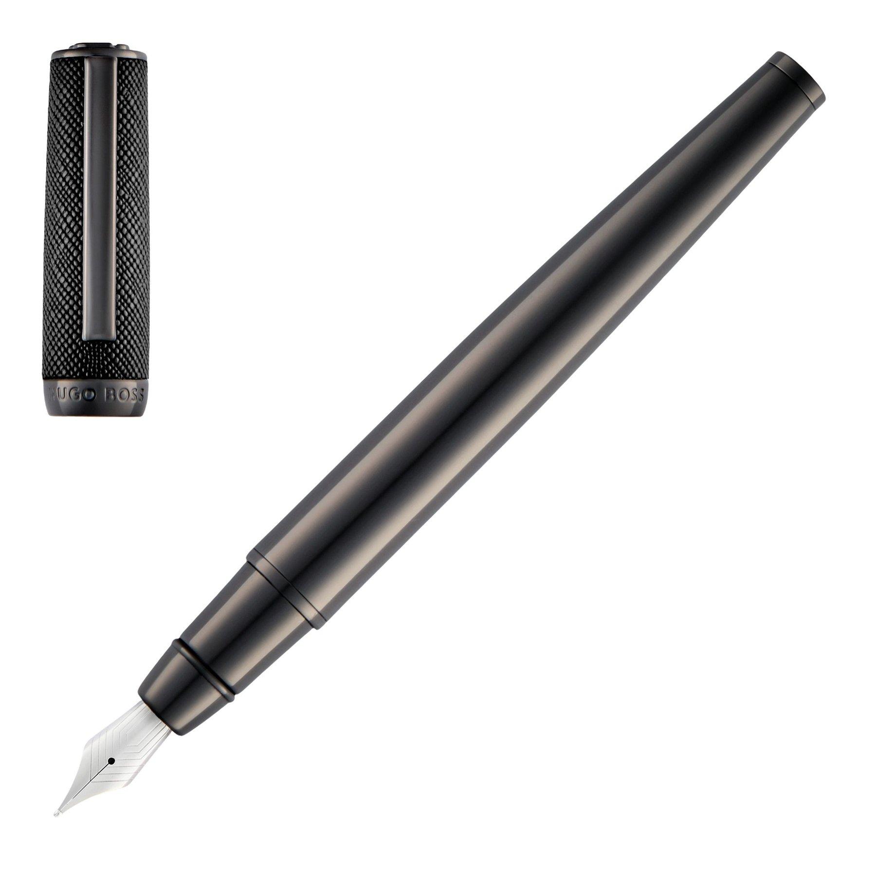 Hugo Boss Писалка Double B Saffiano, черна