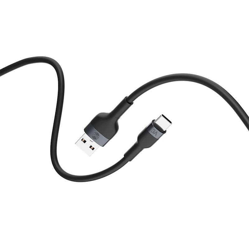 Кабел данни Forever  USB- USB-C Flexible 3A, 1 м черен