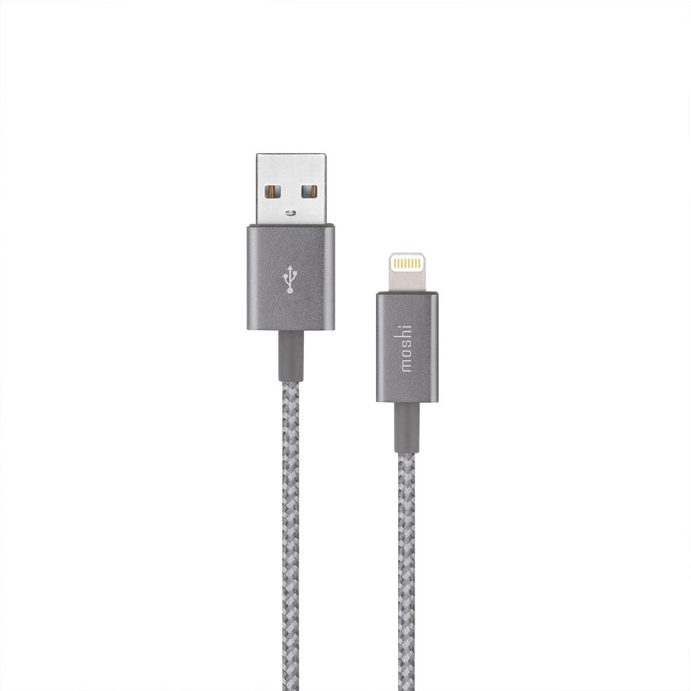 Кабел за iPhone, iPad, iPod (25 см) - Moshi Integra USB-A Charge and Sync Cable with Lightning Connector (сив) | JAR Computers Кабел за iPhone, iPad, iPod (25 см) - Moshi Integra USB-A Charge and Sync Cable with Lightning Connector (сив)