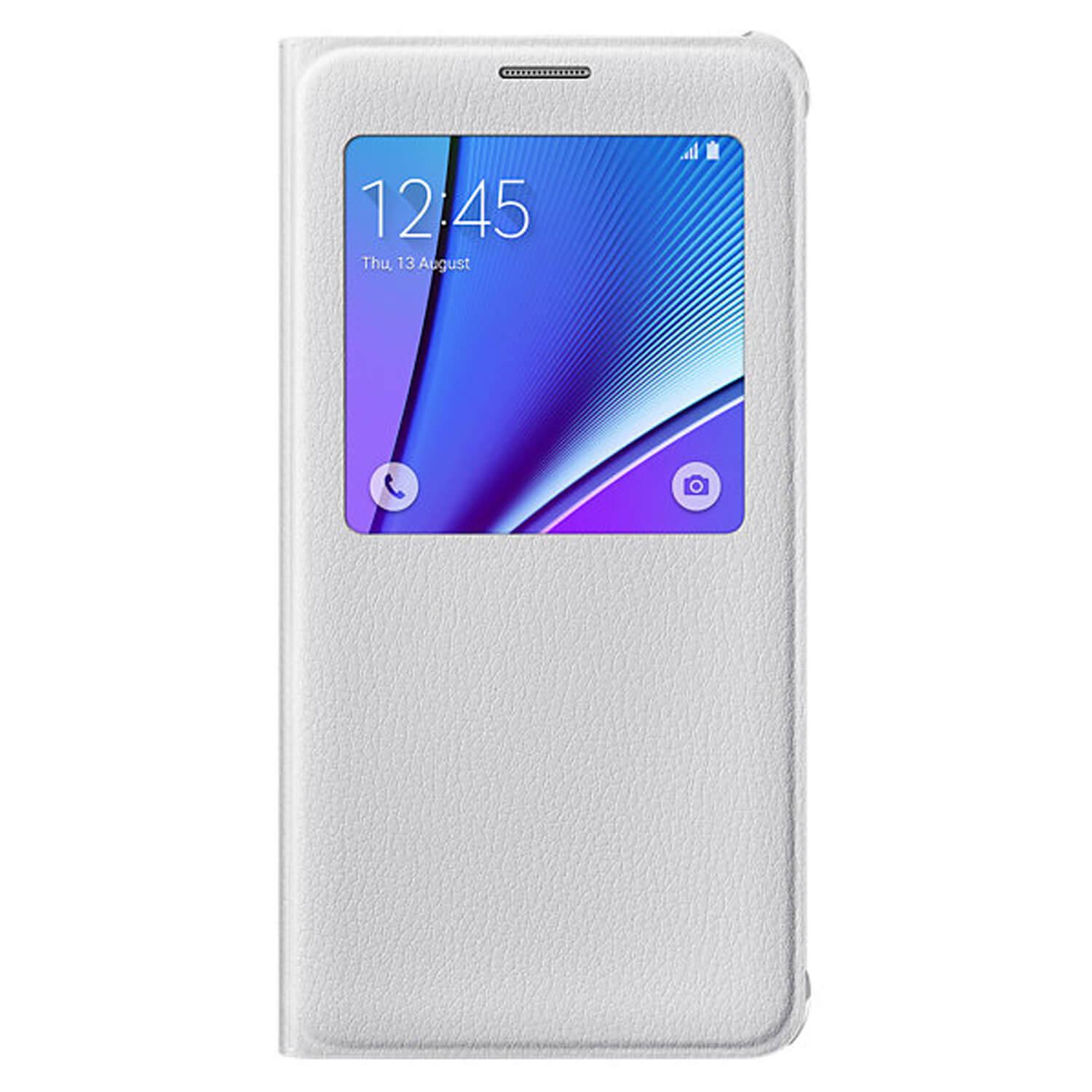 Оригинален кожен калъф за Samsung Galaxy Note 5 - Samsung S-View Cover EF-CN920PWEGWW (бял) | JAR Computers Оригинален кожен калъф за Samsung Galaxy Note 5 - Samsung S-View Cover EF-CN920PWEGWW (бял)