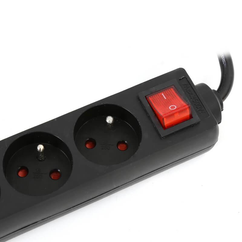 Разклонител за зареждане на техника и мобилни устройства (10A) - Fiesta Power Supplier Extension Cord 5 French 3 m (черен) | JAR Computers Разклонител за зареждане на техника и мобилни устройства (10A) - Fiesta Power Supplier Extension Cord 5 French 3 m (черен)