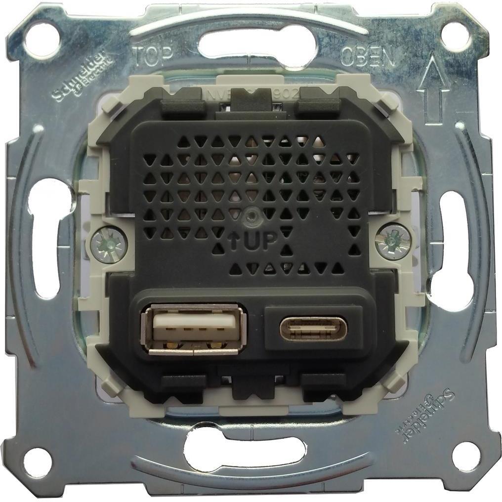 Розетка 2хUSB за зареждане тип A+C 2.4A 12W механизъм Merten SE /до изчерпване/ | JAR Computers Розетка 2хUSB за зареждане тип A+C 2.4A 12W механизъм Merten SE /до изчерпване/
