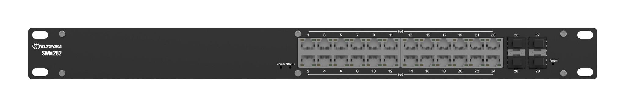 Teltonika SWM282 Управляем L2+ Gigabit Ethernet (10/100/1000) Захранване по Ethernet (PoE) Черен | JAR Computers Teltonika SWM282 Управляем L2+ Gigabit Ethernet (10/100/1000) Захранване по Ethernet (PoE) Черен