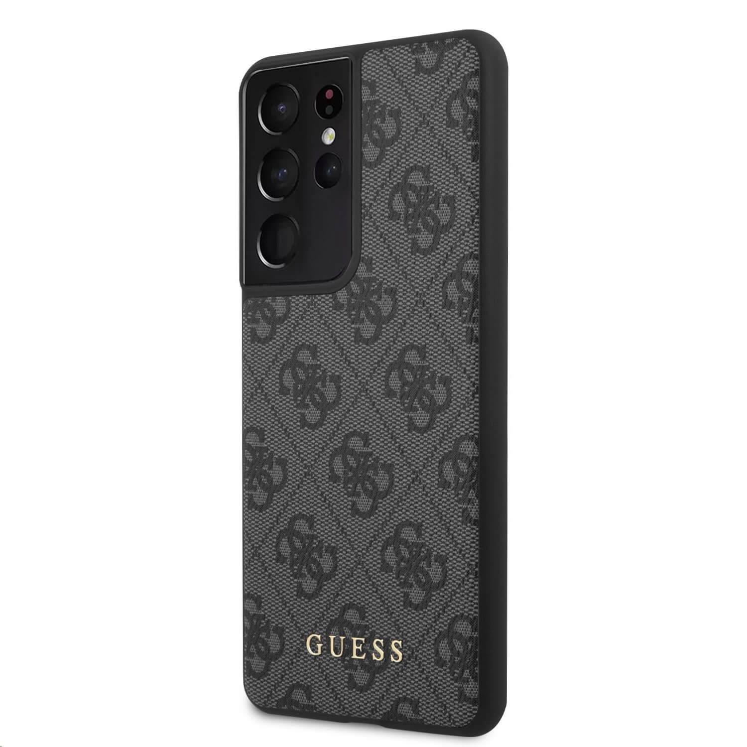 Дизайнерски кожен кейс за Samsung Galaxy S21 Ultra - Guess 4G Charms Collection Hard Case (сив) | JAR Computers Дизайнерски кожен кейс за Samsung Galaxy S21 Ultra - Guess 4G Charms Collection Hard Case (сив)