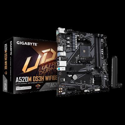 Дънна платка GIGABYTE Mainboard A520M DS3H WIFI6E - Micro ATX - Socket AM4 - AMD A520 | JAR Computers Дънна платка GIGABYTE Mainboard A520M DS3H WIFI6E - Micro ATX - Socket AM4 - AMD A520